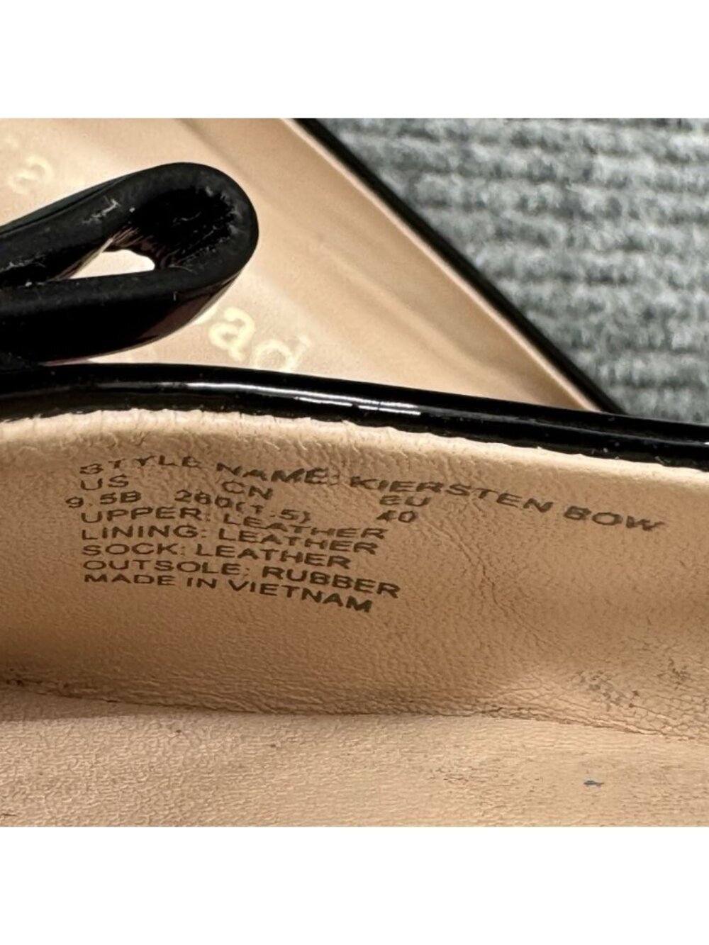 Kate Spade Kiersten Bow Ballet Flats Womens 9.5 Black Patent Leather Shoes - Picture 10 of 12